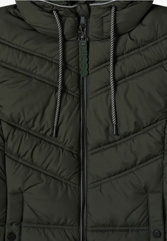 Gefütterte Steppjacke mit Chevron-Muster