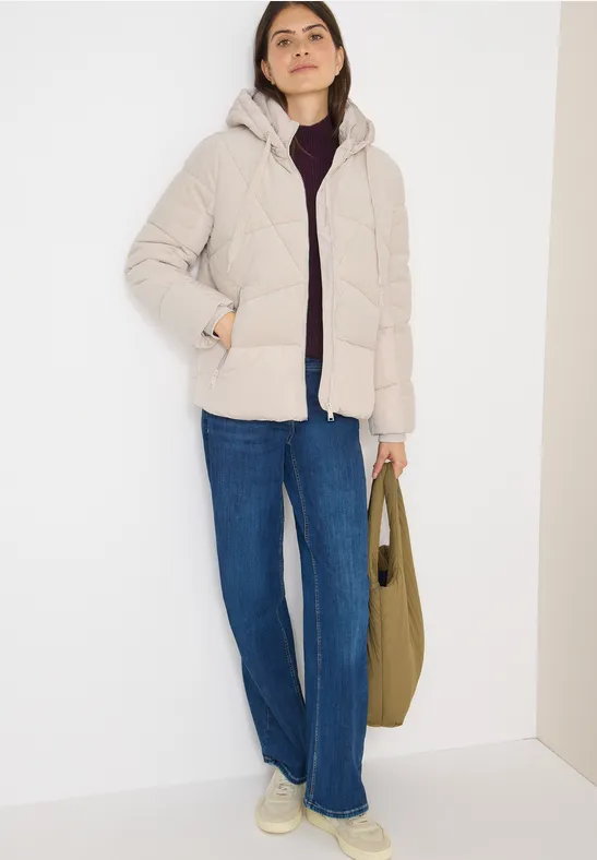 Pufferjacke mit Cord-Einsätzen