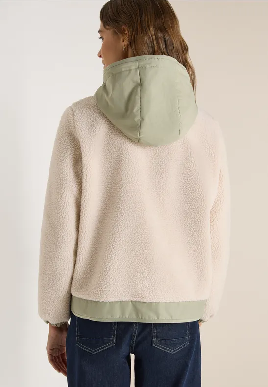 Teddyfleece-Kapuzenjacke mit Utility-Details