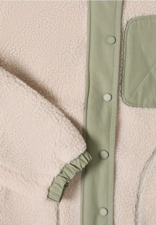 Teddyfleece-Kapuzenjacke mit Utility-Details
