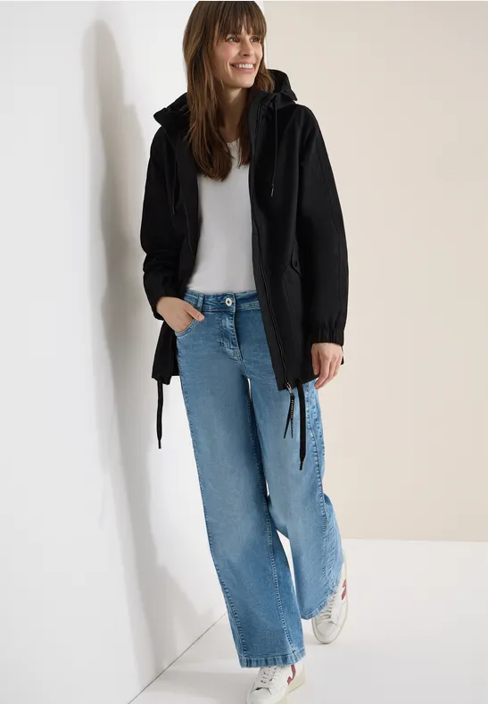 Sportiver Midi-Parka mit Kapuze