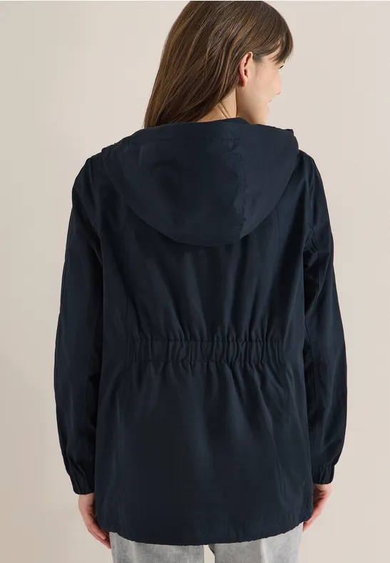 Sportliche Midi-Jacke mit Kapuze