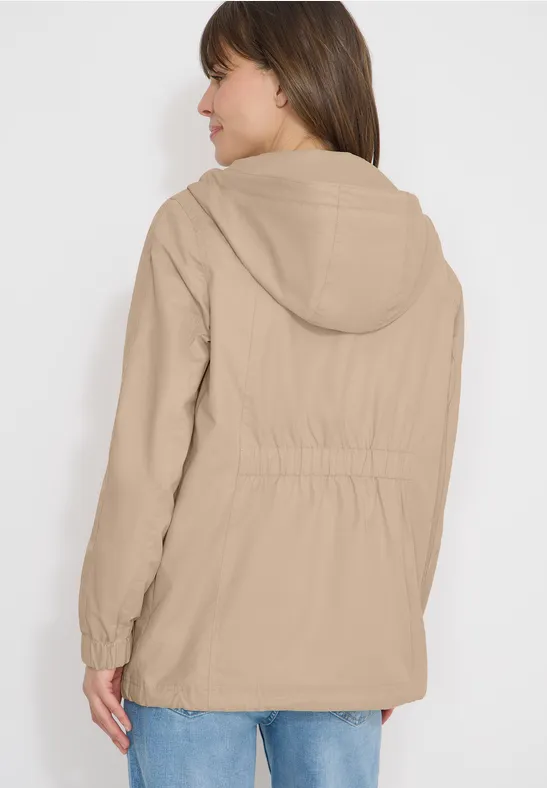 Sportliche Kapuzenjacke in Midi-Länge