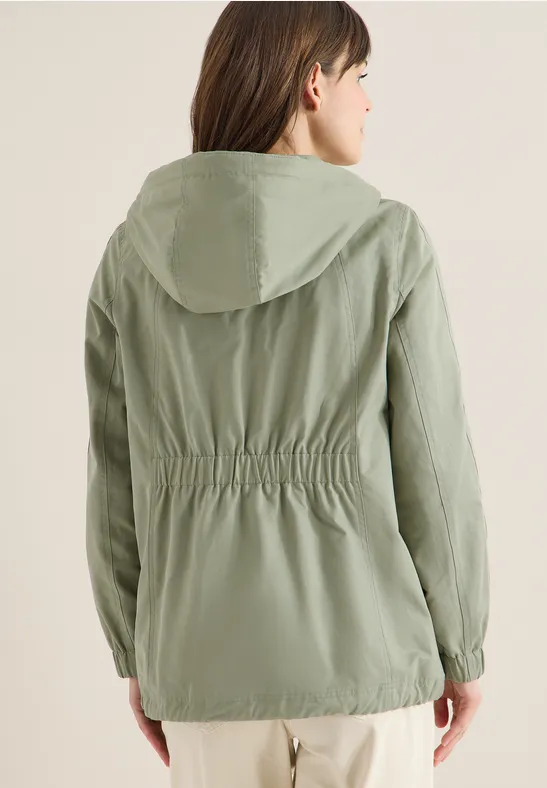Midi-Jacke mit Kapuze und Tunnelzug