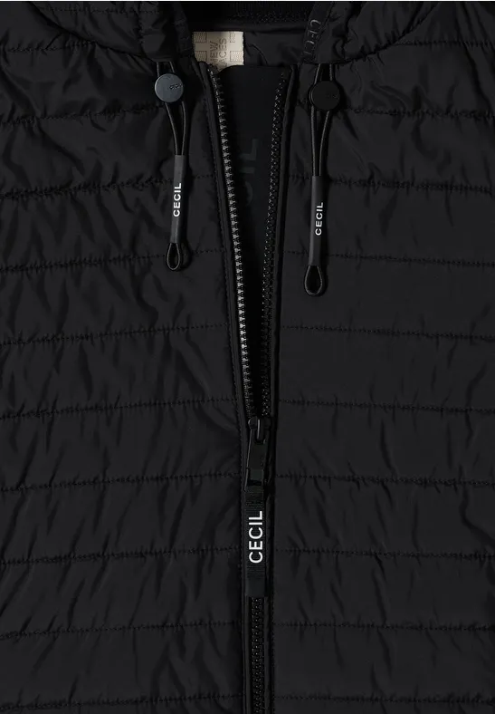 Hybridjacke mit Steppfront und Kapuze