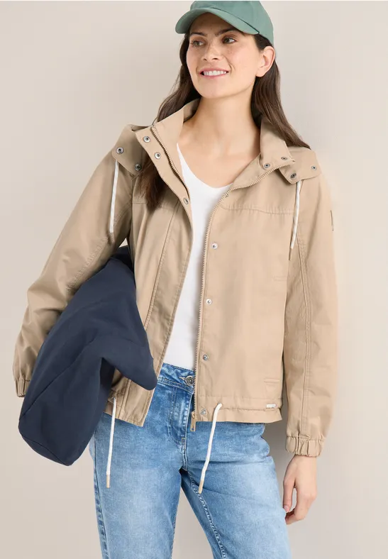 Funktionale Baumwollmix-Jacke mit Tunnelzug