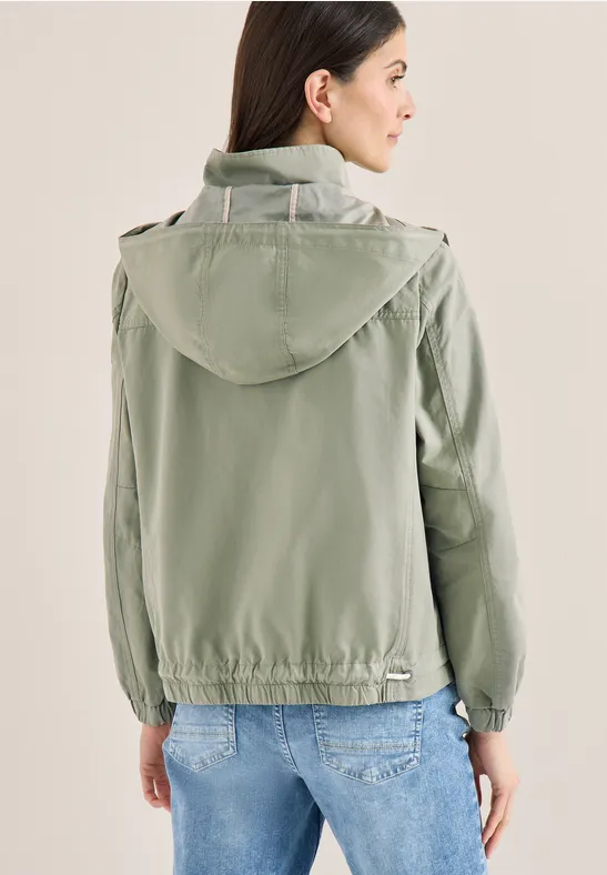 Praktische Baumwollmix-Jacke mit Kapuze