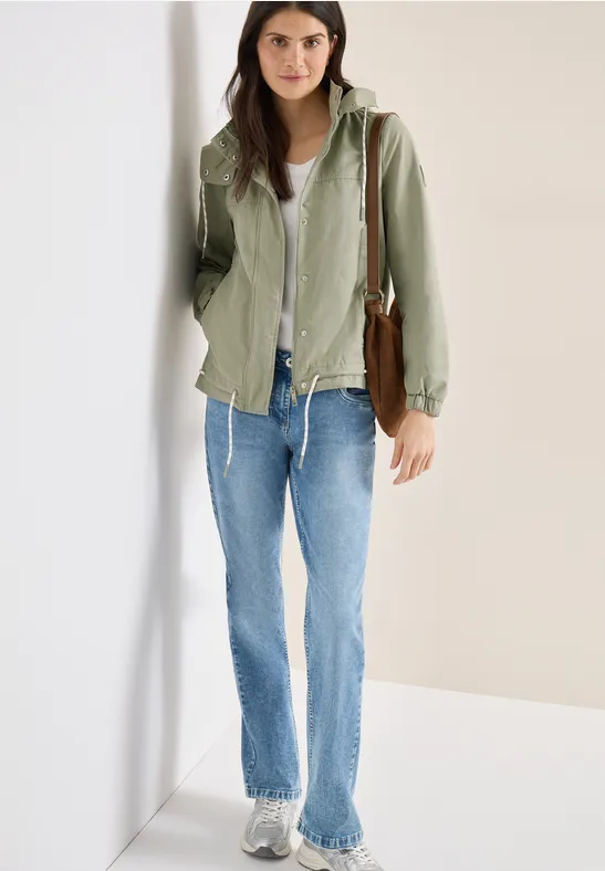 Praktische Baumwollmix-Jacke mit Kapuze