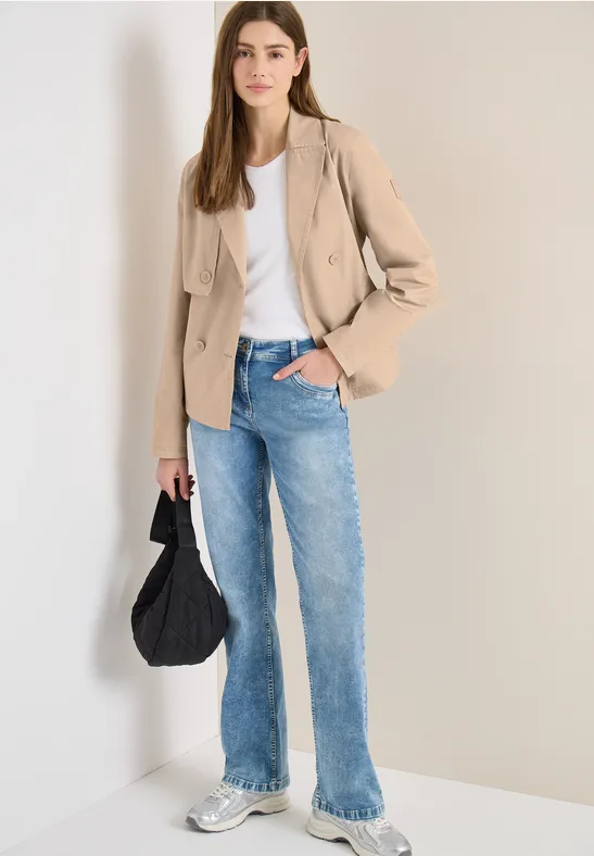 Kurzer Trenchcoat mit Reverskragen