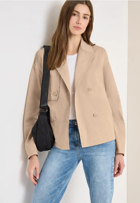 Kurzer Trenchcoat mit Reverskragen