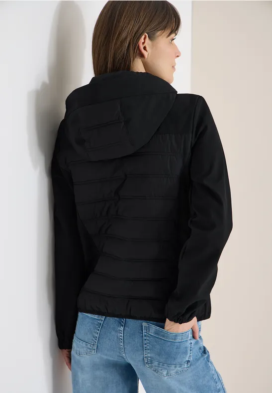 Hybridjacke mit Steppung und Kapuze