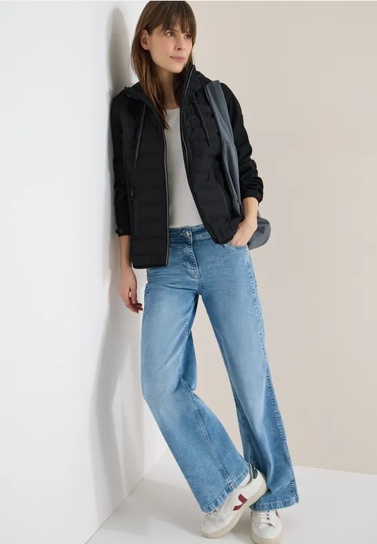 Hybridjacke mit Steppung und Kapuze