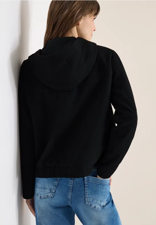 Hoodie-Jacke in Woll-Optik