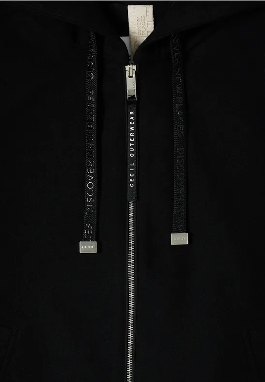 Hoodie-Jacke in Woll-Optik