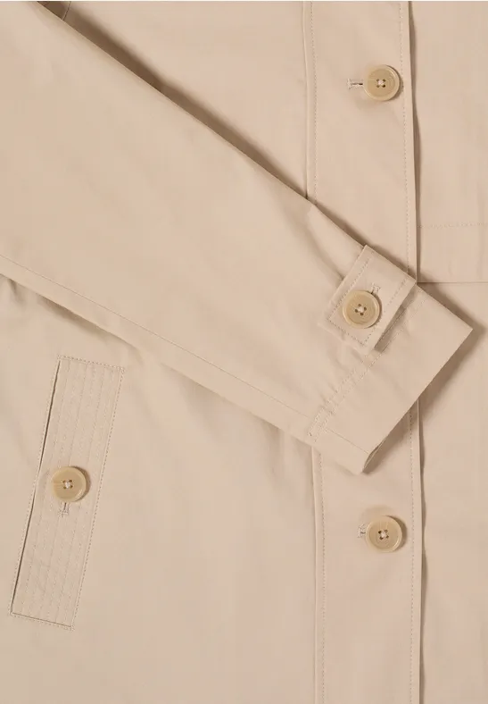 Moderner Midi-Trenchcoat mit Kapuze