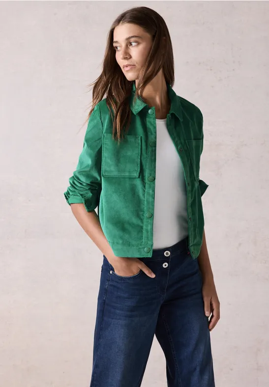 Kurze Cord-Hemdjacke
