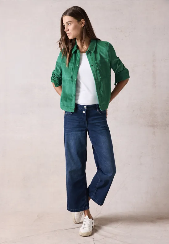 Kurze Cord-Hemdjacke