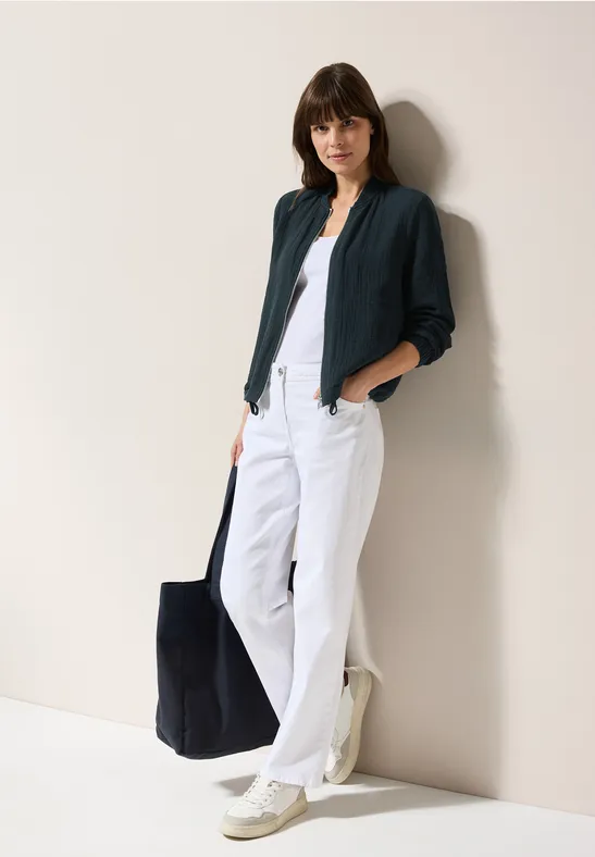 Kurze Musselin-Blousonjacke