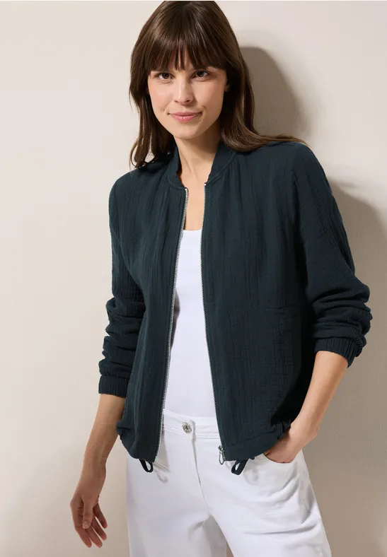 Kurze Musselin-Blousonjacke