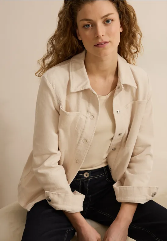 Lässiges Cord-Overshirt mit Knopfleiste