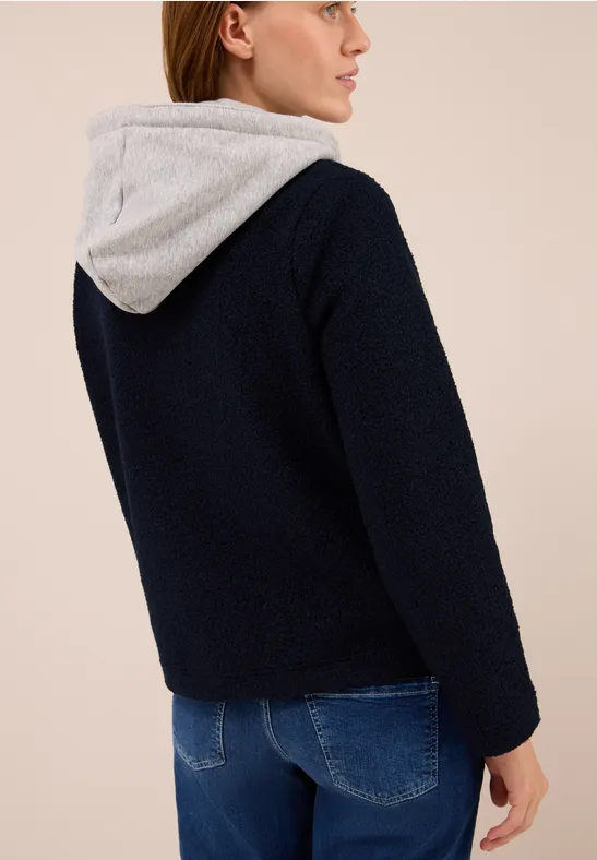 Zweireihige Jacke mit abnehmbarer Kapuze