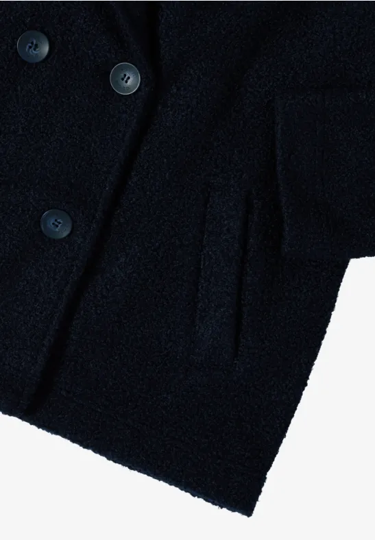 Zweireihige Jacke mit abnehmbarer Kapuze