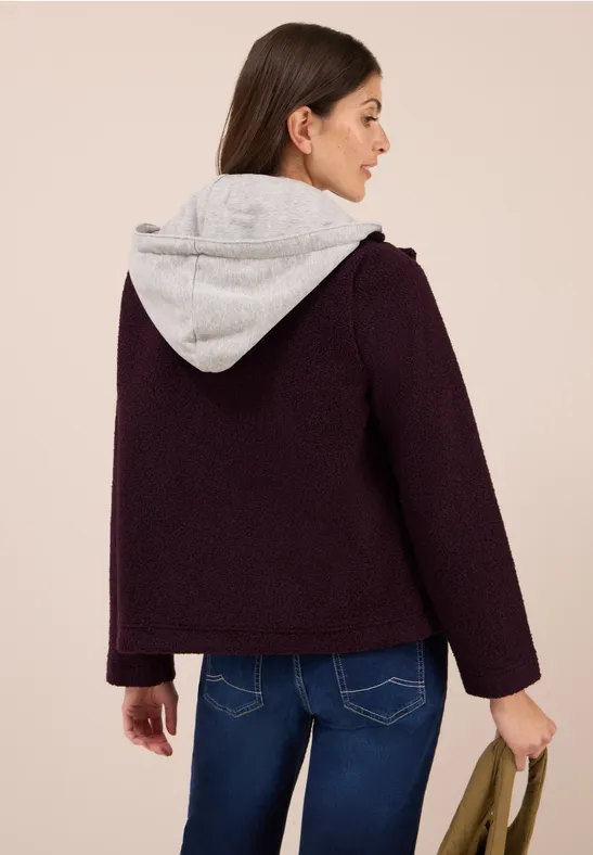 Zweireihige Jacke mit abnehmbarer Kapuze