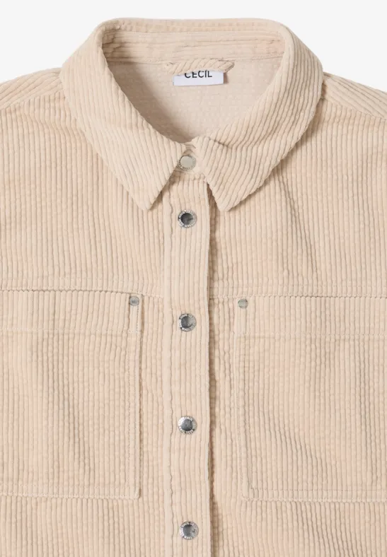 Kurze Cordjacke im Overshirt-Stil