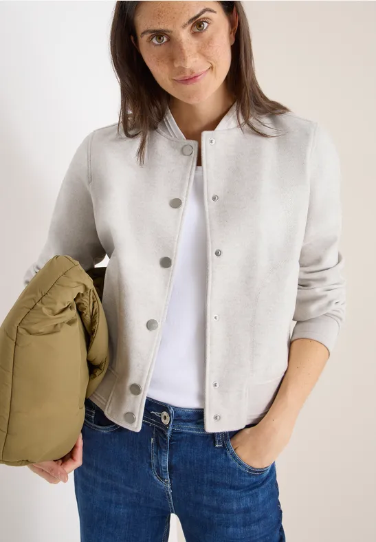 Minimalistische Blousonjacke in Wolloptik
