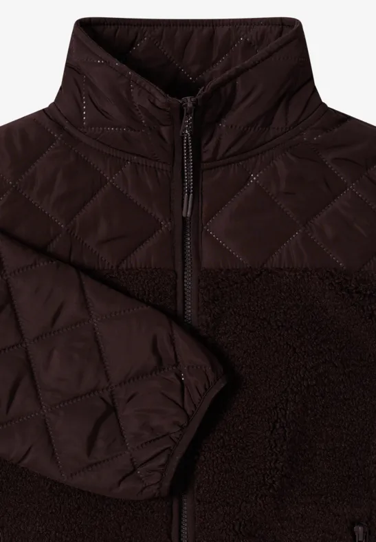 Hybride Teddy- und Steppjacke