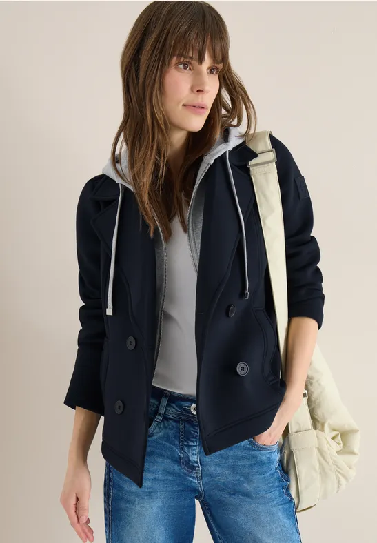 Scuba-Trenchcoat mit abnehmbarer Kapuze