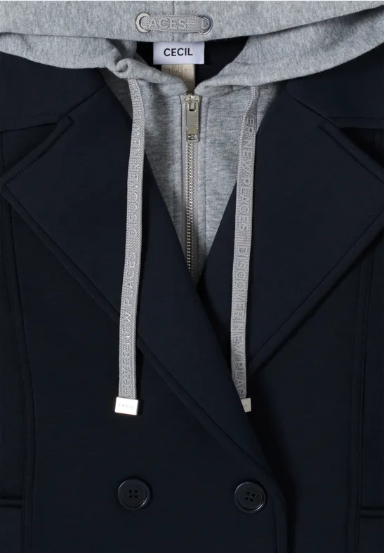 Scuba-Trenchcoat mit abnehmbarer Kapuze