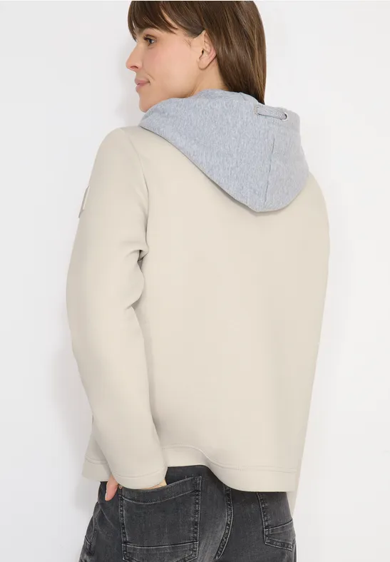 Kurzer Scuba-Trenchcoat mit Kapuze