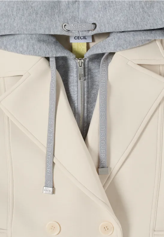 Kurzer Scuba-Trenchcoat mit Kapuze