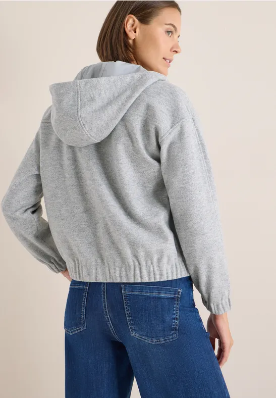 Lässiger Hoodie-Blouson in Wolloptik