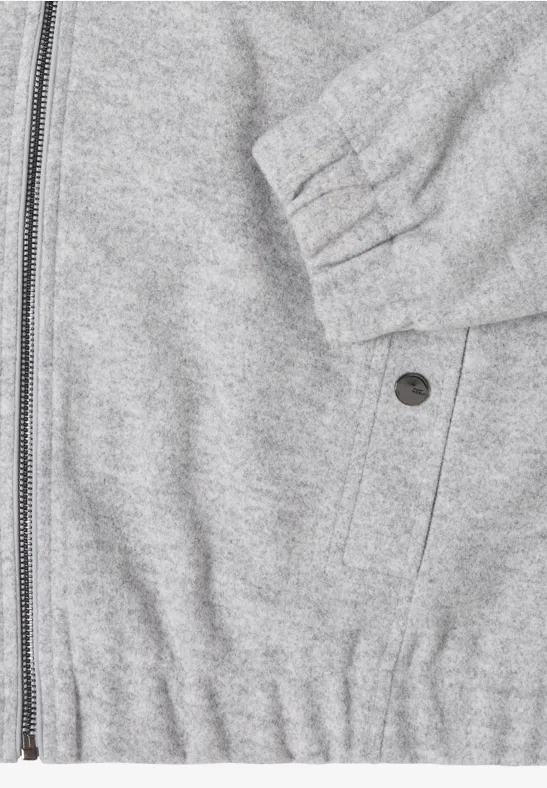 Lässiger Hoodie-Blouson in Wolloptik