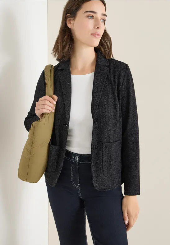 Klassischer Blazer mit Fischgrätenmuster