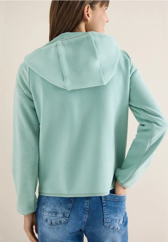 Weiche Fleecejacke mit Tunnelzug-Kapuze