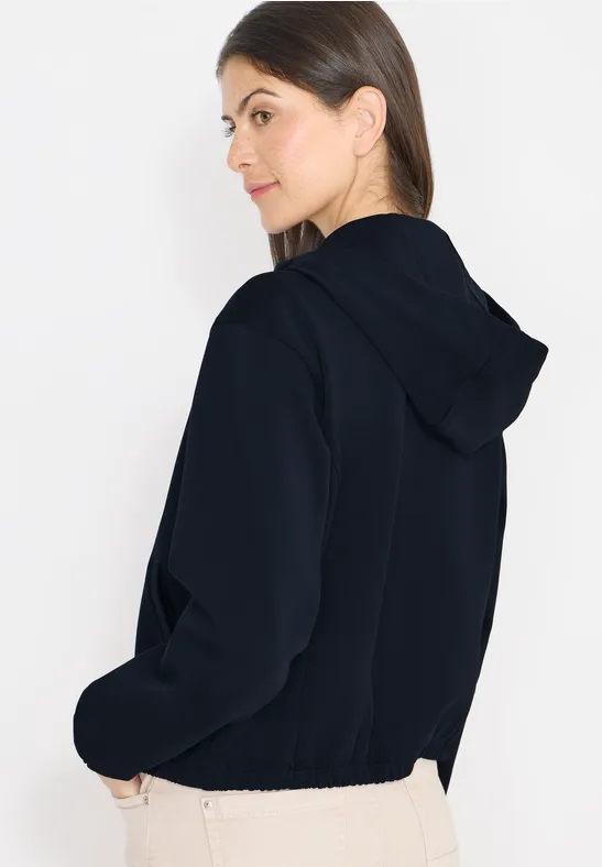 Strukturierter Kapuzen-Blouson mit Reißverschluss