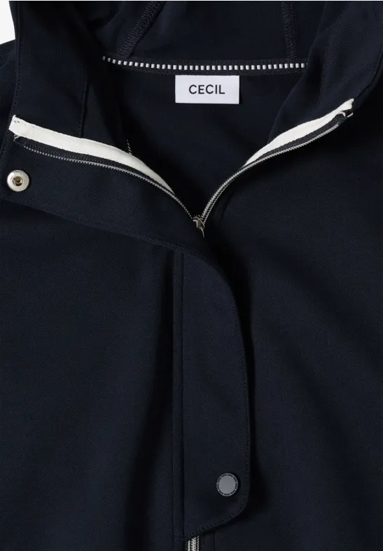 Strukturierter Kapuzen-Blouson mit Reißverschluss
