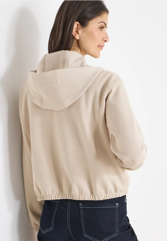 Sportlicher Piqué-Blouson mit Kapuze