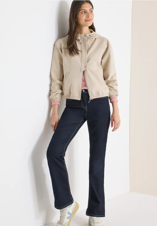 Sportlicher Piqué-Blouson mit Kapuze