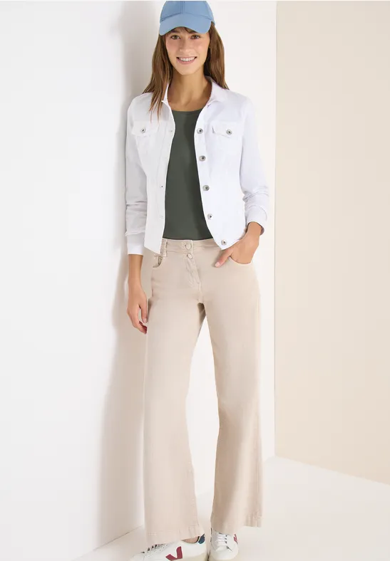 Klassische Stretch-Baumwoll-Jeansjacke