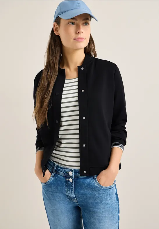 Sportlicher College-Blouson mit Knopfleiste