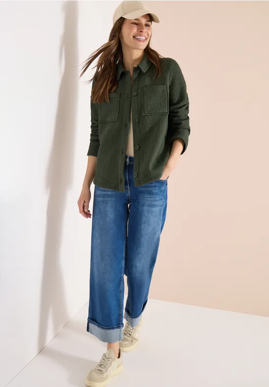 Strukturiertes Utility-Shacket mit Taschen
