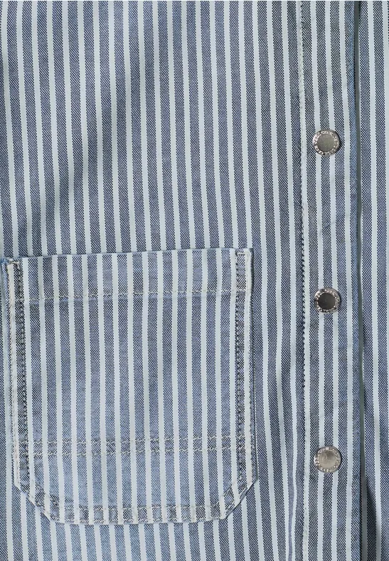 Gestreiftes Overshirt mit Kapuze