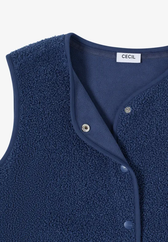 Gemütliche Teddy-Fleece-Weste mit Knöpfen