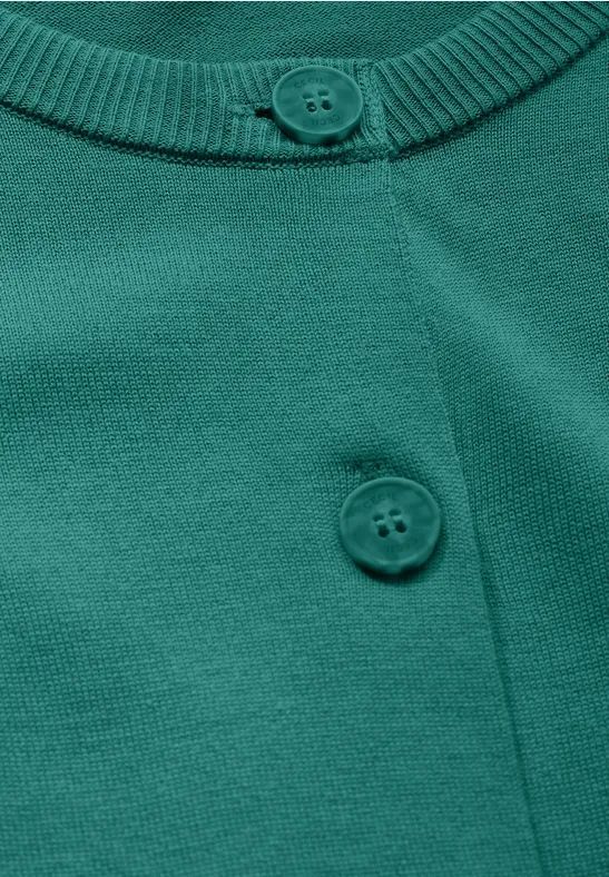 Cardigan mit Rundhalsausschnitt und Knopfleiste