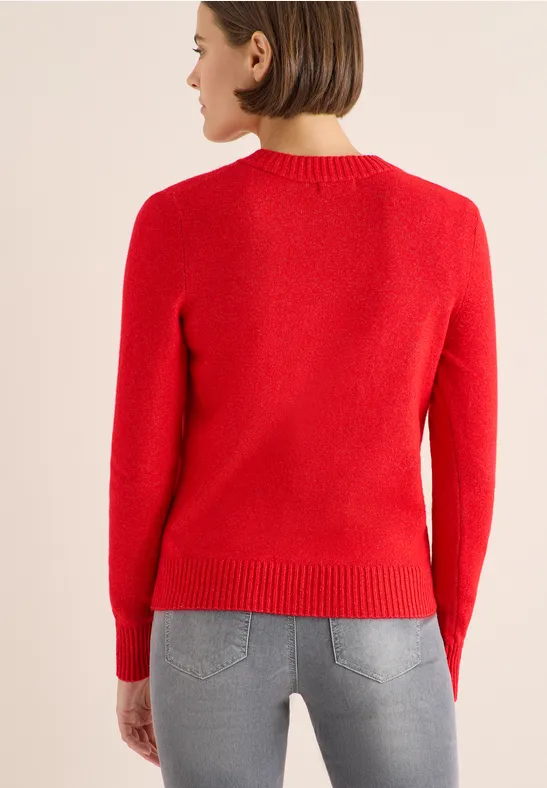 Strickjacke mit Reißverschluss und Rippbündchen