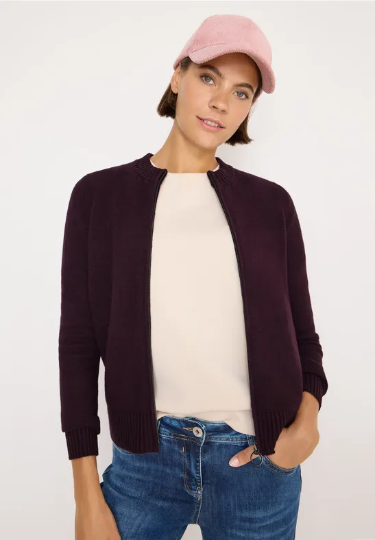 Strickjacke mit Reißverschluss im Bomber-Stil